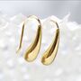 18k Gold Plated Brass Small Liquid Drop Earrings, thumbnail 1 of 5