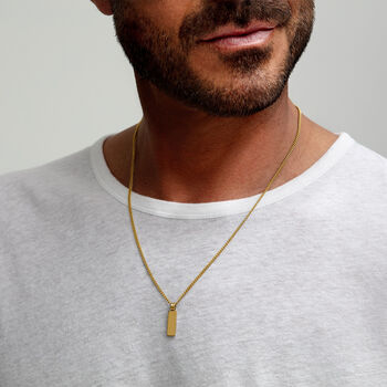 Tag Personalised Men's Necklace 18 K Gold Plated Steel, 9 of 11