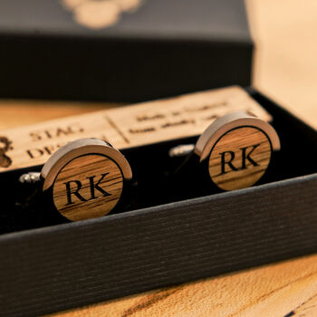 Personalised Whisky Wood Cufflinks, 3 of 8