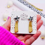 Black And Gold Chunky Glitter Shooting Star Earrings, thumbnail 1 of 5