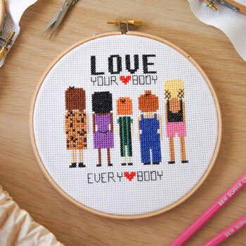 'Love Your Body' Cross Stitch Kit, 2 of 6