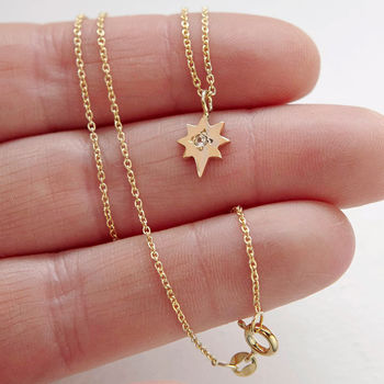 North Star Necklace With White Sapphire, 3 of 4