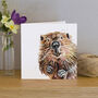 Inky Beaver Blank Greeting Card, thumbnail 1 of 2