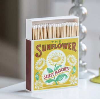 Luxury Boxed Sunflower Safety Matches, 2 of 3