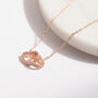 Crystal Encrusted Interlocking Heart Necklace, thumbnail 1 of 3