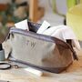 Personalised Men's Canvas Wash Bag In Brown, thumbnail 1 of 8