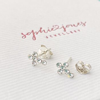 Personalised Confirmation Crystal Cross Earrings, 2 of 2