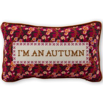 'I'm An Autumn' Needlepoint Pillow, 3 of 6