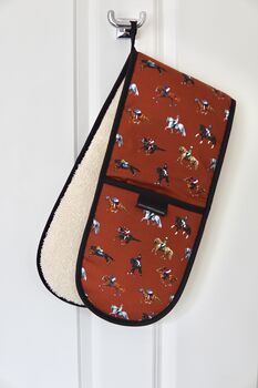 Dressage And Racehorses Double Oven Gloves, 5 of 7