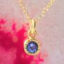 Tanzanite Rose/Gold Plated December Birthstone Necklace, thumbnail 1 of 8