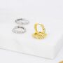 Marquise Cz Huggie Hoop In Sterling Silver, thumbnail 5 of 11