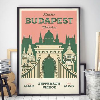 Personalised Budapest Marathon Print, Unframed, 2 of 6