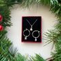 Sterling Silver Star Set Hoop Earrings And Necklace, thumbnail 1 of 2