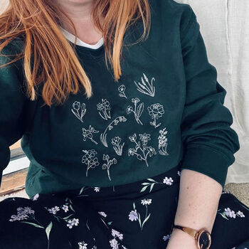 Springtime Flowers Embroidered Sweater, 3 of 5
