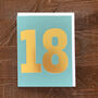 Mini Gold Foiled Number Eighteen Card, thumbnail 5 of 5
