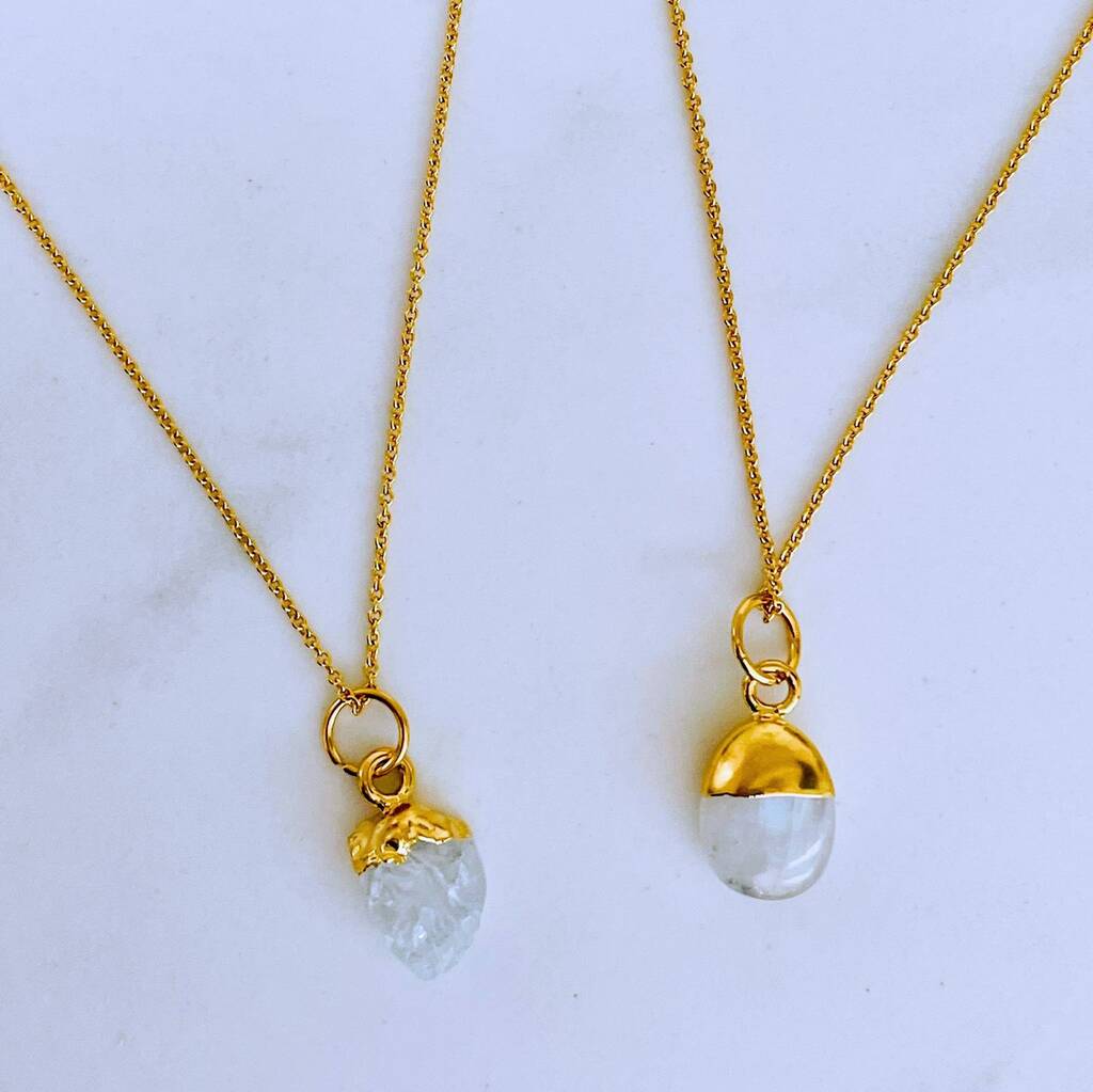 June Birthstone Necklace, Moonstone, Gold Plated By Lapis London