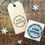 Merry Christmas Star Wreath Rubber Stamp, thumbnail 1 of 2