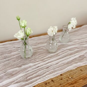 White Blue Crinkled Cheesecloth Wedding Table Runner 3m, 3 of 4