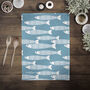 'Ocean Shoal' Grey Blue Pure Cotton Tea Towel, thumbnail 1 of 12
