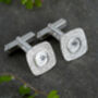 Natural Diamond Cufflinks In Sterling Silver, thumbnail 2 of 3