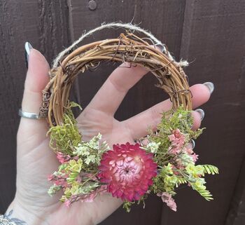 Mini Spring Dried Flower Wreath Decor, 2 of 3