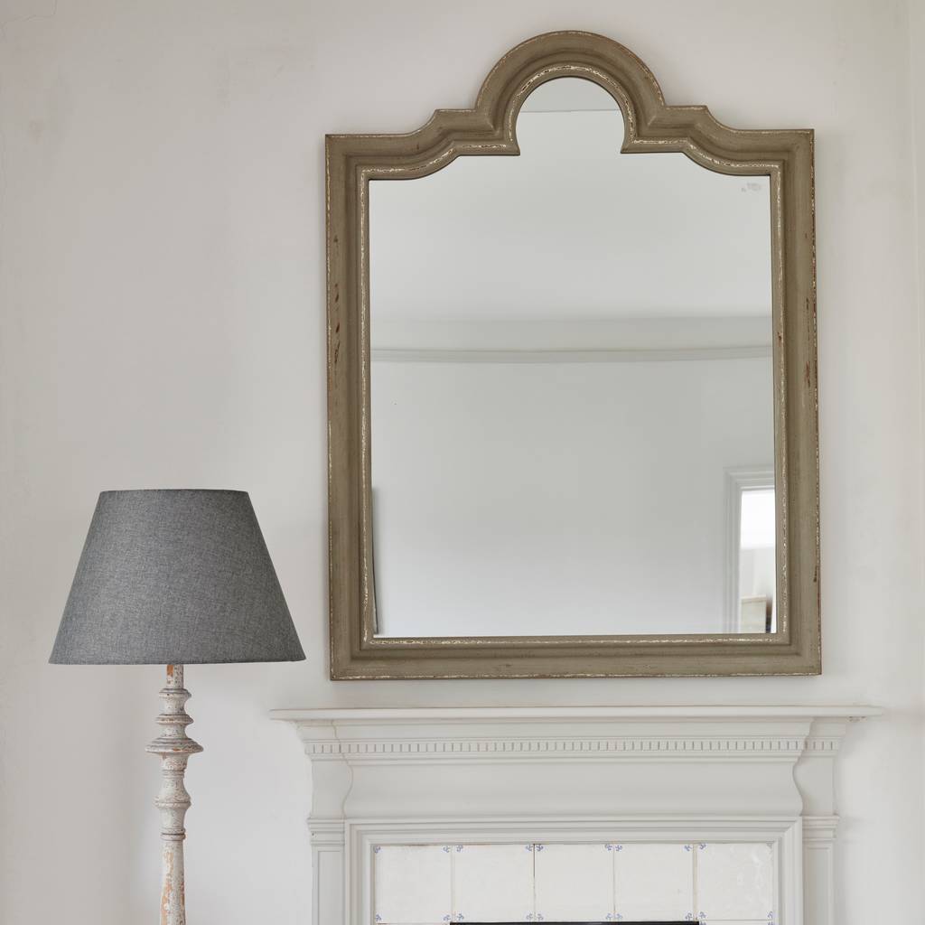 Wilton Grey Portrait Mantle Mirror, 1 of 4