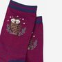 Women's Sleepy Owl Bamboo Socks Burgundy, thumbnail 3 of 3