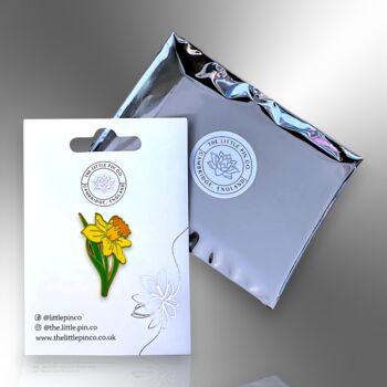 Daffodil Spring Flower Hard Enamel Pin Brooch, 6 of 9