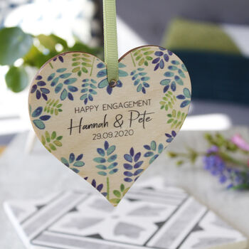 Happy Engagement Wooden Heart Decoration Gift, 5 of 12