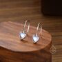 Sterling Silver Moonstone Heart Drop Hook Earrings, thumbnail 1 of 10