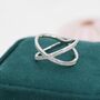 Sterling Silver Cz Cross Ring, thumbnail 5 of 12