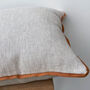 Terracotta Edge Linen Cushion Cover, thumbnail 4 of 5