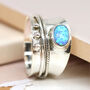 Personalised Sterling Silver Blue Opal Spinner Ring, thumbnail 3 of 7