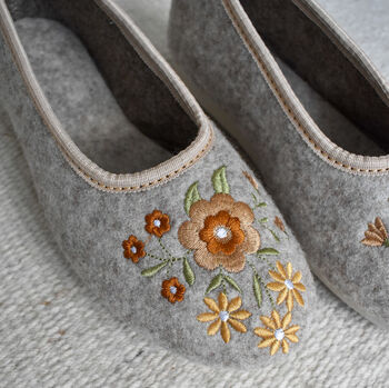 Beige Wool Ballerina Slippers, 3 of 4