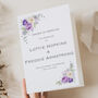 Wedding Order Of Service Booklets Purple White Floral, thumbnail 1 of 4