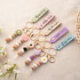 Personalized Floral Beaded Keychain Gift For Her, thumbnail 5 of 8
