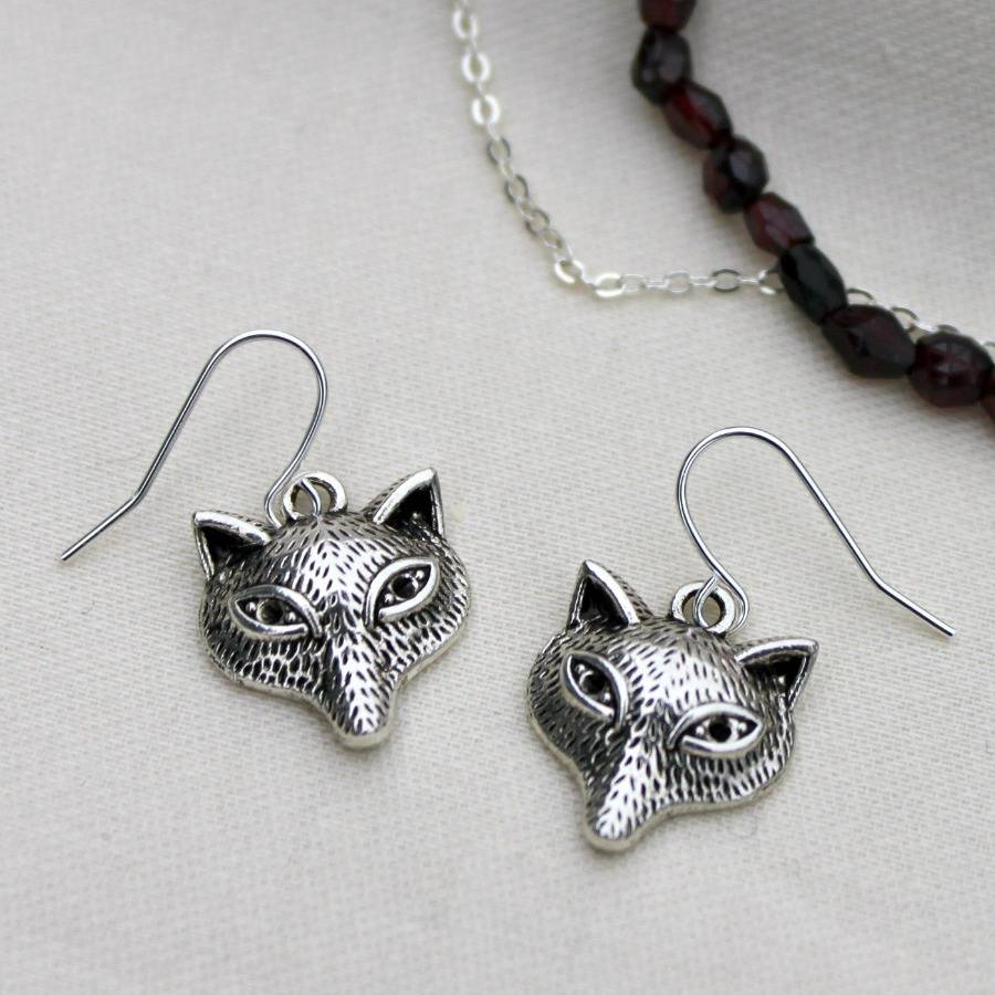 Silver Fox Drop Earrings By Completely Charmed | notonthehighstreet.com