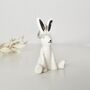 Monochrome Bunny Rabbit Ceramic Ring Stand, thumbnail 2 of 4
