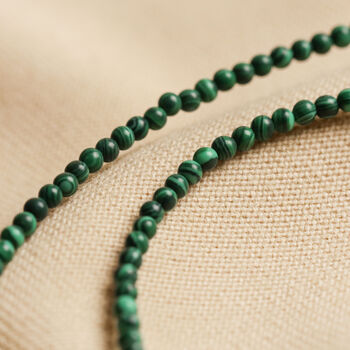 Tiny Green Malachite Beaded Necklace, 3 of 5