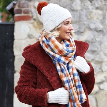 Soft Knitted Hand Warmers In Marled Cream, 5 of 5