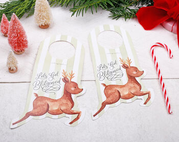 Reindeer Christmas Bottle Gift Tags For Wine And Spirit Presents, 3 of 4