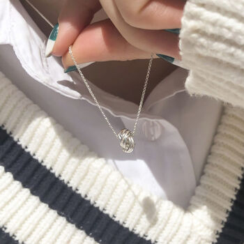 Sterling Silver Knot Necklace, 2 of 4
