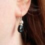 Black Agate And Pearl Earrings, thumbnail 2 of 4