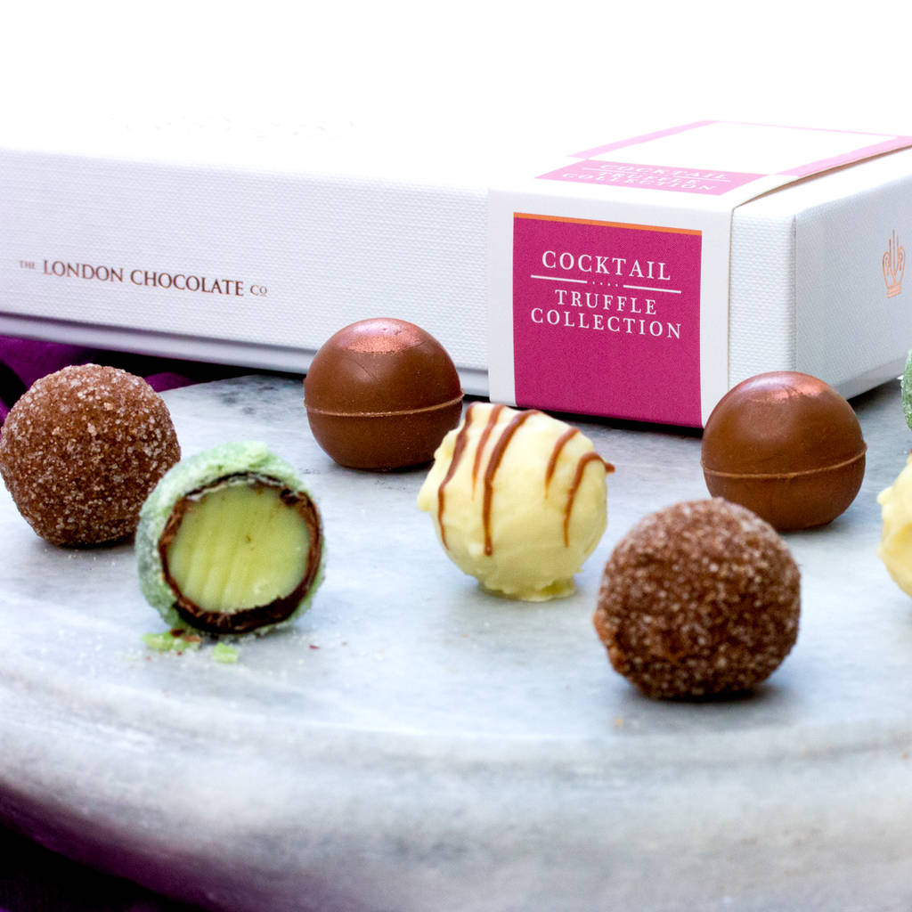 cocktail collection chocolate truffle gift box by the london chocolate