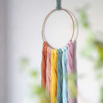 Eco Friendly Macrame Hoop Wall Hanging Craft Kit, 2 of 12