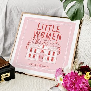 Little Women Art Print | Pink Book Lover Gift, 10 of 11