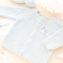 Personalised Pink Baby Girl Cardigan With Moon And Stars Embroidered Initial, thumbnail 6 of 12