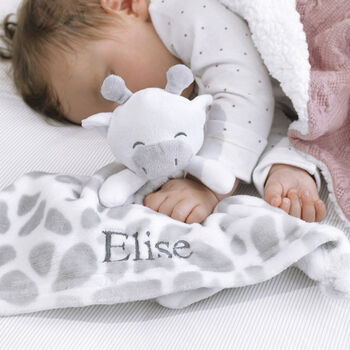 Personalised Giraffe Comforter And Giraffe Blanket Set, 4 of 7