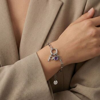 Charm Builder™ Silver Paperclip Chain Clasp Charm Bracelet, 4 of 12