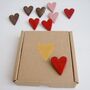 Handmade Ceramic Valentines Heart Badge Pink Red Gold, thumbnail 10 of 11